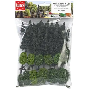Busch-Jaeger Assortment of 30 forest trees - Busch Trains miniatures : décors pas cher