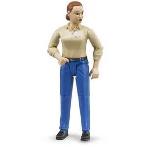 BRUDER Figurines Personnages - 60408 Figurine Femme Chatain pas cher