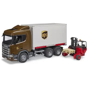 SCANIA SUPER 560R PORTEUR 6X4 UPS AVEC CHARIOT ÉLÉVATEUR BRUDER 03582 pas cher