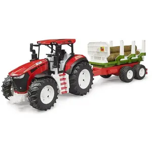 Bruder Tracteur ROADMAX avec remorque forestière et 3 troncs d’arbre pas cher