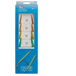 Set Aiguilles à tricoter Circulaire en 80cm du N°4,5 à 7 - Prym Multic... pas cher