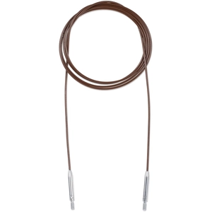 Prym Câble rotatif 360° Natural de 40 à 150cm - Cordon en acier avec revêtement nylon pour aiguilles interchangeables(...) - 120cm Marron