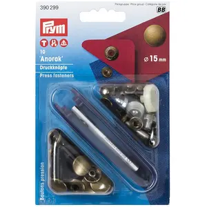 Prym - Bouton pression Prym anorak - 15 mm doré vieilli - 10 pcs