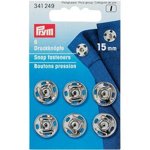 Comparateur de prix : Prym Pym Sew-on Snap Silver (15 mm) Fastenners en Laiton - 1 unité