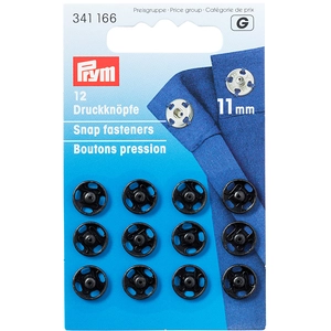 Prym Sew-on Snap Fasteners Brass Black 11 mmVendu parscrapmalin