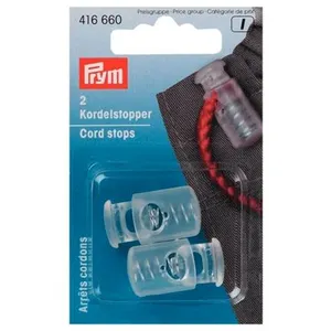 Non communiqué Prym Lot de 2 arrêts de Cordon en Plastique Transparent à 1 Trou, 9,5 x 6 x 2 cm