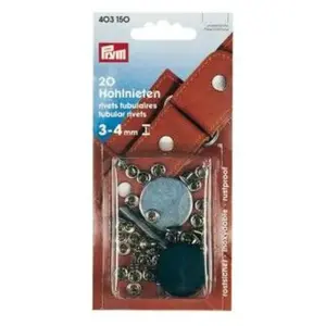 Comparateur de prix : PRYM Rivets Tubulaires 3-4 mm Laiton Argenté
