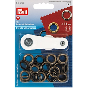 Comparateur de prix : Prym Pym Old Brass (11 mm) Eyelet et rondelles - 1 unité