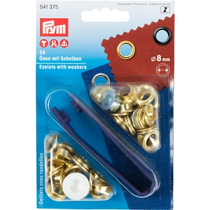 Comparateur de prix : PRYM  illets+Rondelles 8 mm Laiton Doré+Outil