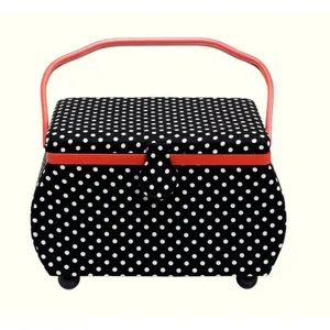Coffret à ouvrage Polka noir grande taille - Prym