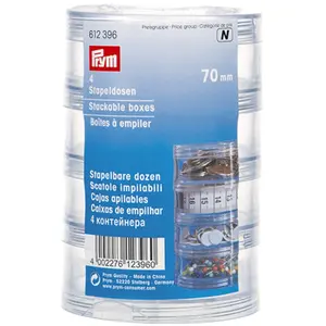 Prym 612396 Boîtes empilables, Plastique, Transparent, Ø 70 mm pas cher