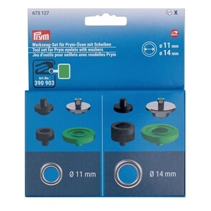 Prym - Prym (11-14mm) Outil Ensemble pour Oeillets avec Rondelles - 8 Pièces