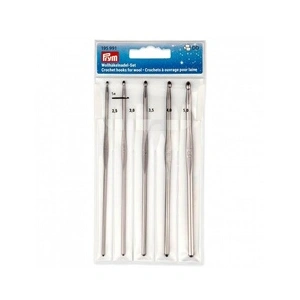 Prym Kit de 5 crochets à ouvrage pour laine en aluminium bruni - 195 9...