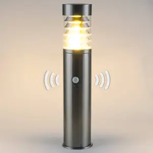 Comparateur de prix : Heitronic Luminaire pour socle à détecteur Saturn, acier inoxydable, hauteur 50 cm