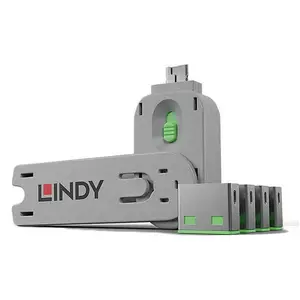 Comparateur de prix : LINDY Lindy USB Port Blocker - Pack 4 - Colour Code: Green (40451)