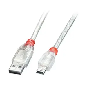 Câble usb usb 2.0 usb-a mâle, USB-Mini-B mâle 0.50 m transparent 41781 C241541 - Lindy pas cher
