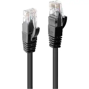 Lindy - 48079 RJ45 Câble réseau, câble patch cat 6 u/utp 3.00 m noir 1 pc(s)
