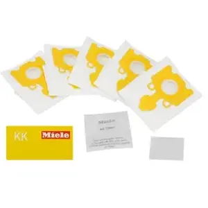 Comparateur de prix : Pack 5 Sacs aspirateur + 2 filtres Miele KK HyClean Blanc et jaune