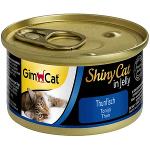 Comparateur de prix : 6x70g ShinyCat thon en gelée GimCat - Nourriture pour Chat