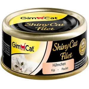 GimCat ShinyCat Filet Poulet - Aliment pour chats à base de filet juteux sans sucre ajouté pour chats adultes - 48 boîtes (48 à 70 g)Vendu paramazon