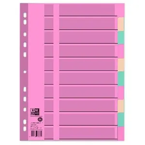 Elba Oxford Intercalaires en carton, uni, A4, couleur, 10 touches