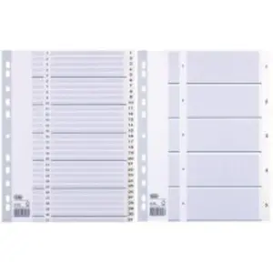 Comparateur de prix : Elba - intercalaire numérique en plastique, format a4, blanc ,10 position, chiffres: 1-10, en pp, 0,15 mm, couverture inscriptib