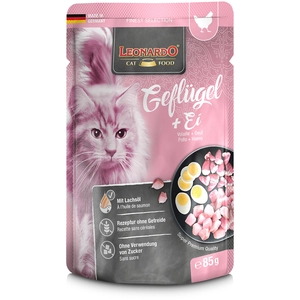 16x85g volaille, oeuf Finest Selection - Leonardo - Nourriture pour Chat pas cher