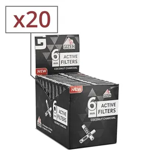 Lot de 20 paquets de filtres à cigarette Gizeh Charbon Actif 6mm pas cher