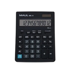 Maul MXL 12 - Calculatrice de bureau - 12 chiffres - panneau solaire, pile - noir pas cher