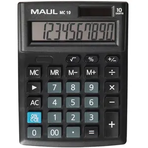 MAUL Calculatrice de Poche MC 10 | Calculatrice avec Grand Affichage incliné à 10 Chiffres | Calculatrice de Bureau Professionnelle pour Le Bureau, la Maison et l'école | 13,7 x 10,3 cm | Noir pas cher