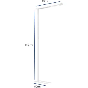 Comparateur de prix : Lampadaire de bureau LED MAULjet, blanc, à intensité variable, 195 cm