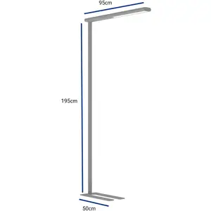 Comparateur de prix : Lampadaire de bureau LED MAULjet, couleur argent, à intensité variable, 195 cm