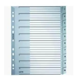 Comparateur de prix : LEITZ Intercalaires en plastique, numéroté, format A4 extra ()