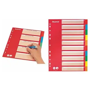 Comparateur de prix : LEITZ Intercalaires en carton, blanc, A4, 10 touches, ()