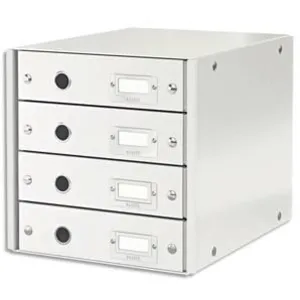Comparateur de prix : Module de classement Leitz Click&Store Wow 4 tiroirs couleur - blanc