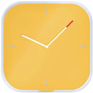 Leitz Horloge Murale en Verre, Cosy, Jaune, 90170019