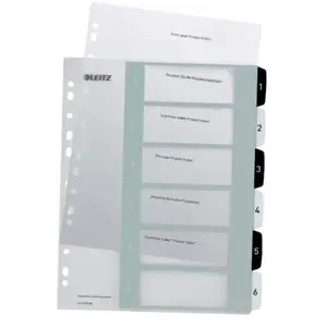 Comparateur de prix : LEITZ Intercalaires en plastique WOW, numéroté, 1-6 ()