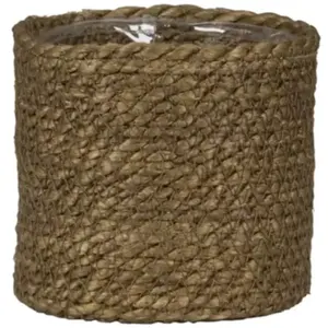 Cache-pot rond en jonc de mer marron ø19cm Scheurich pas cher