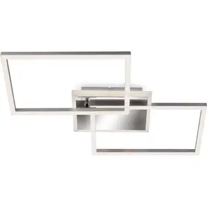 Comparateur de prix : Briloner Plafonnier LED Frame à 2 lampes CCT, aluminium