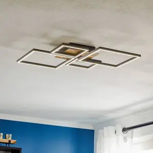 Comparateur de prix : Briloner Plafonnier LED Frame, Step dim, 4 lampes LED en bois