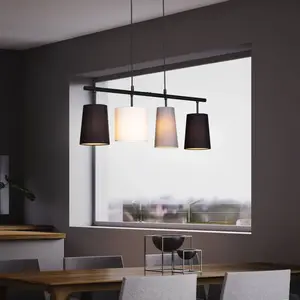 Comparateur de prix : Briloner Suspension Shades avec 4 abat-jour tissu