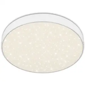 Briloner Plafonnier LED Flame Star, Ø 28,7 cm, blanc