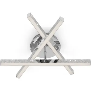 Briloner Plafonnier Rey effet scintillant, 3 lampes, chromé