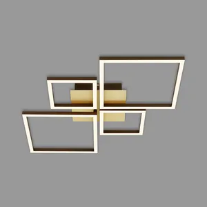 Briloner Plafonnier LED Frame, doré, intensité variable, 4 lampes pas cher