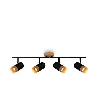 BRILONER Spot, noir, avec bois, excl. 4xGU10/max.9W pas cher