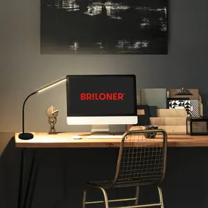 Briloner Lampe de table LED Pivaz, Touchdimmer, noir