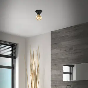 Briloner Plafonnier Tepel pour salle de bain IP44 E27 noirVendu paramazon