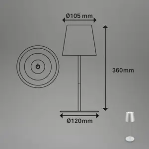 Comparateur de prix : BRILONER - Lampe de table LED sans fil avec tactile, intensité variabl...