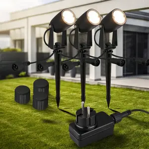 Comparateur de prix : BRILONER Connect to Shine Lot de 3 spots LED 12 V avec piquet de terre...