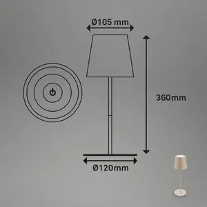 Comparateur de prix : BRILONER Lampe de table LED sans fil avec tactile, intensité variable ...